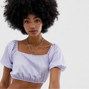 Asos puff sleeve crop top